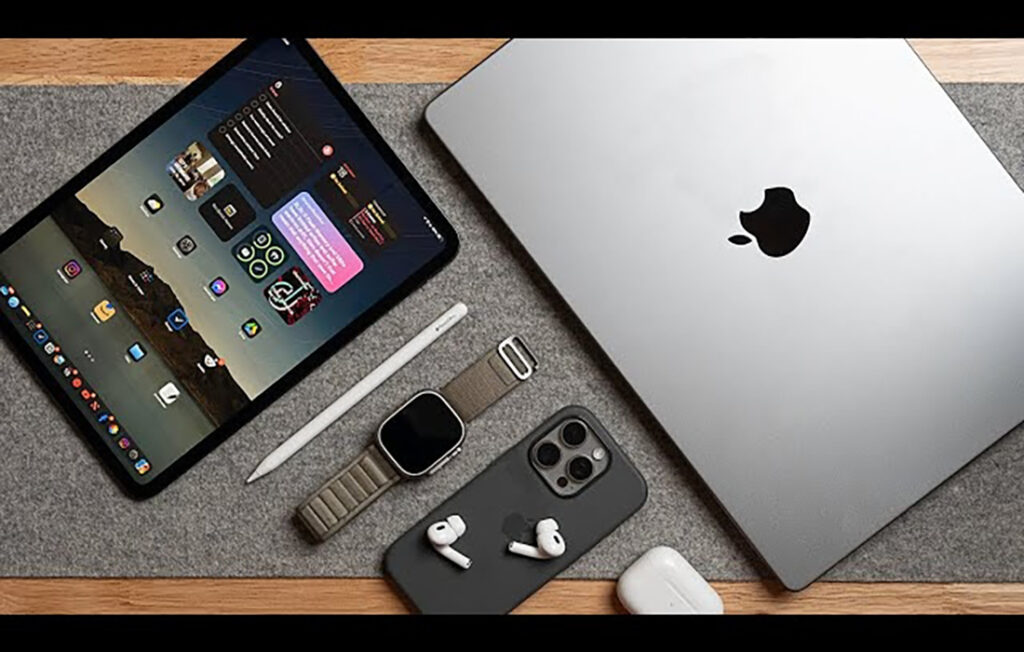 Apple stock benefits through integrated device ecosystem.